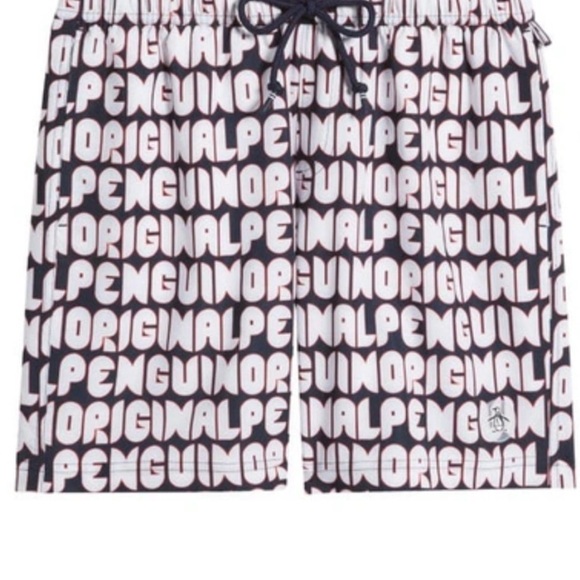 Original Penguin Black and White Athletic Shorts - Picture 1 of 3